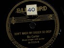 prewar blues 78 BO CARTER BB 7213 THE INS AND OUTS OF MY GAL/DON'T MASH MY