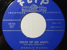DONALD WOODS Death of An Angel 45 rpm Flip MURDER WEIRD R&B DOO WOP Listen  VG++