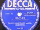 jazz 78 LOUIS ARMSTRONG Solitude Thanks A Million DECCA 666 E-