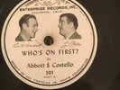ABBOTT & COSTELLO 78 Who's On First BASEBALL VG 1943 Abbott and Costello sticker