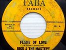 RICK & THE MASTERS orig.1st press TABA 45 FLAME OF LOVE / HERE COMES NANCY PC343