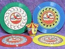 SET OF 4 VINTAGE RED RAVEN RECORDS AND A CLEAN MAGIC MIRROR CAROUSEL from 1956