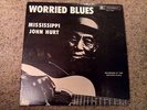 RARE MISSISSIPPI JOHN HURT WORRIED BLUES LP MINT PIEDMONT BLUE LABEL PLP13161