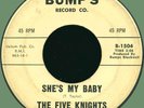 FIVE KNIGHTS She's My Baby / Dark Was the Night 45rpm Bump's 1961 northern soul