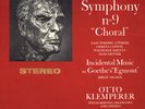 LP BEETHOVEN SYM NO. 9 CHORAL OTTO KLEMPERER INCIDENTAL MUSIC BIRGIT NILSSON