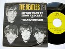 BEATLES 1964 RARE YELLOW LABEL VEE JAY VJ - DO YOU WANT TO KNOW A SECRET PS EX+