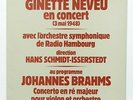 GINETTE NEVEU in CONCERT - BRAHMS violin concerto STIL LP NM
