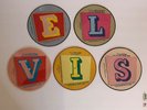 ELVIS PRESLEY 5 Record Set 45 rpM Spells E  L  V  I  S Pictures on the Other