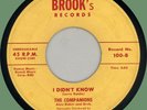 COMPANIONS I Didn't Know / Why Oh Why Baby 45rpm Brook's 1959 doo-wop