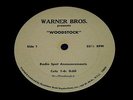 1970 : WOODSTOCK film RADIO SPOTS vinyl RECORD @ 1969 Music Festival