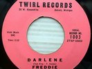 FREDDIE & the PARLIAMENTS white doowop strong vg+ 45 DARLENE b/w THAT GIRL PC118