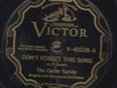 78-P.W.BLUEGRASS-CARTER FAMILY-DON'T FORGET THIS SONG/LITTLE LOG HUT IN THE LANE