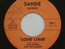 Garage PAUL REVERE AND THE RAIDERS Louie Louie / Night Train SANDE VG 45 HEAR