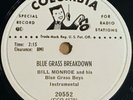 78 rpm Bill Monroe Bluegrass Boys-Blue Grass Breakdown Columbia 20552 promo N-