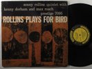 SONNY ROLLINS QUINTET Rollins Plays For Bird PRESTIGE LP mono W. 50th