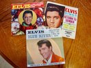 3 ELVIS PRESLEY 45'S RARE BLUE RIVER PIC SLEEVE EXCELLENT  BLUE CHRISTMAS RETURN