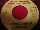 RICHARD CHAMBERLAIN Fan Club Message 45 rpm red vinyl spoken word #82