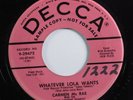 Popcorn Exotica 45 CARMEN MCRAE Whatever Lola Wants DECCA promo HEAR