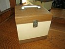 Vintage 45 RPM Record Carrying Case Two-Tone Wood W/Covering 1950s Beauty