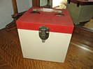 Vintage 45 RPM Record Carrying Case Two-Tone Painted Metal 1950s Beauty