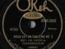 OKEH 8799 - REV. J. M. GATES - DEAD CAT ON THE LINE NO.2 - classic sermon - V++*