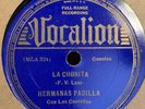 HERMANAS PADILLA La Chonita 78 RPM Vocalion 9150 Mexican