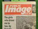 PUBLIC IMAGE first 7” from 1978 ORIG NEWSPAPER COVER punk SEX PISTOLS rotten PIL