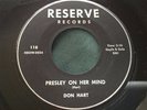 Rare Ohio Rockabilly 45 : Don Hart   Presley On Her Mind   Reserve 118