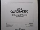 No Artist - Cd-4 Quadradisc 4-channel/2-channel Test Record LP Neu Versiegelt
