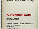 PENDERECKI psalms of david, anaklasis SIEGFRIED PALM, MARKOWSKI - WERGO LP EX++