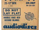 AUDIODISCS unopened box of LP acetate blanks / RED /  25-12