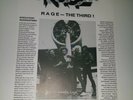 Rage -  Promo Info Sheet 1987 