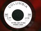 RECORD 45 JOHNNY CASH RING OF FIRE RED COLORED 2 EYE 4-42788 JZSP 59772