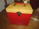 Vintage 45 RPM Record Carrying Case Two-Tone Painted Metal 1950s Beauty