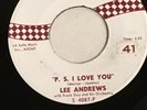 Lee Andrews Original P.S.I Love You on Swan S 4087 P NM- 1961 Doo Wop 45