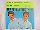 Signed Phil Everly Of Everly Brothers Record sleeve Stick With Me Baby 1960s