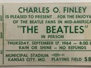 Beatles Original Used Concert Ticket Municipal Stadium Kansas City 1964