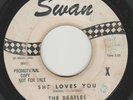 BEATLES 45 SHE LOVES YOU B/W I'LL GET YOU SWAN 4152 RARE WHITE LABEL PROMO 1963