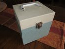 Vintage 45 RPM Record Carrying Case Solid Wood Early 1960s Two-Tone Beauty