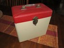 Vintage 78 RPM Record Carrying Case Two-Tone Painted Metal Early 1950s Beauty
