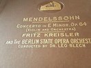 MENDELSSOHN CONCERTO IN E MINOR FRITZ KREISLER HMV DB997-1000