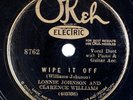 LONNIE JOHNSON, CLARENCE WILLIAMS: Wipe it Off OKEH 8762 Blues Jazz 78