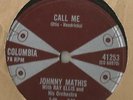78 Rpm Record Johnny Mathis Call Me / Stairway To The Sea