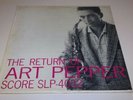 ART PEPPER LP The Return of Art Pepper Original SCORE MONO 1957 rare JAZZ VG+
