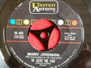 Rare 45 MARV JOHNSON on UNITED ARTISTS RnB SOUL POPCORN