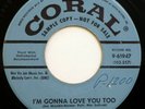 BUDDY HOLLY 45 I'm Gonna Love You/Listen to Me CORAL rockabilly VG+ promo jf389