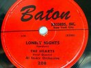 the HEARTS doo-wop 78 LONELY NIGHTS on VG+ Baton Records b/w OO WEE  TB1101