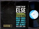 CANNONBALL ADDERLEY MILES DAVIS Somethin' Else LP BLUE NOTE 1595 NY STEREO VG+