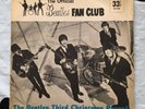 The Beatles 3rd Christmas Record Fan Club Flexi Disc 7” Rare 1965