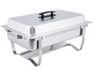 Choice Economy 8 Qt. Full Size Stainless Steel Chafer with Folding Frame